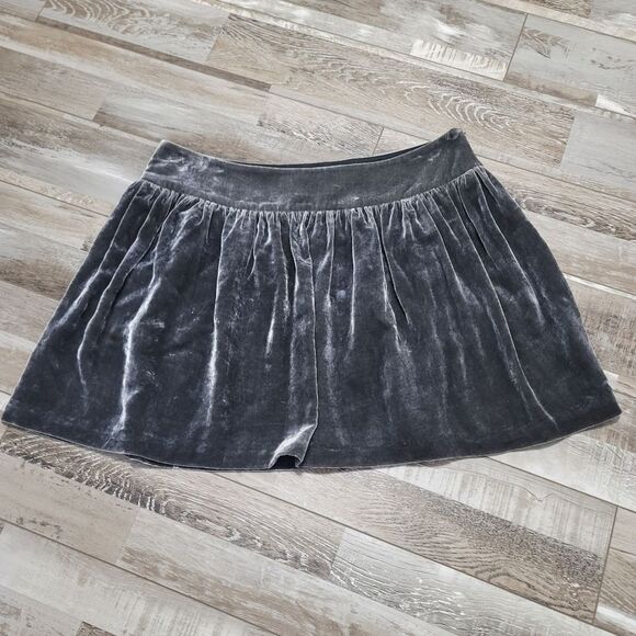 Bird By Juicy Couture Gray Velvet Mini Skirt Size Large - Picture 1 of 6